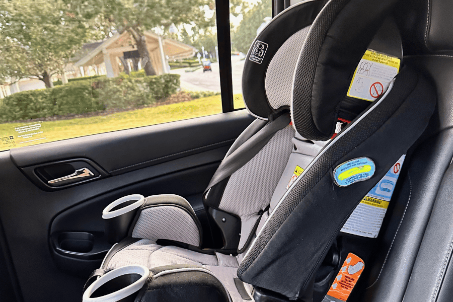minnie van car seats inside Disney suv