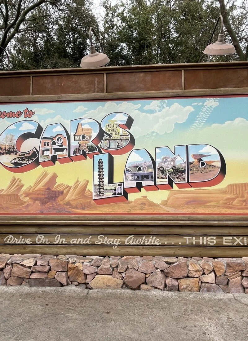 Cars Land sign in Disney California Adventure