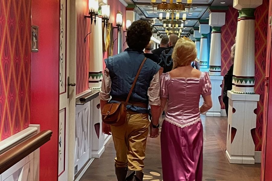 Flynn Rider and Rapunzel on Disney Cruise Line