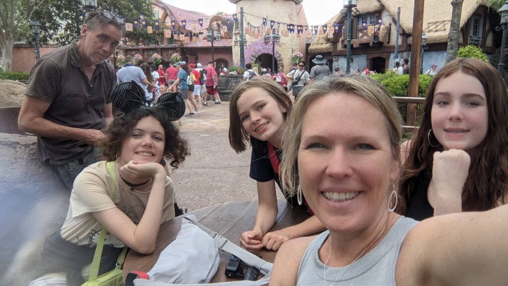 Tangled Rest Area family seated at table