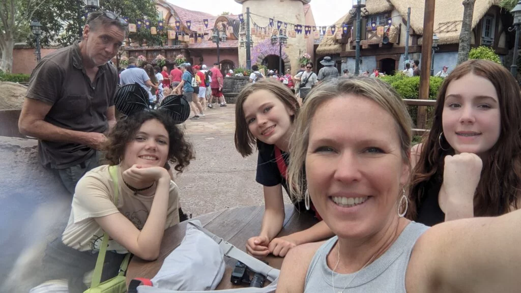 Tangled Rest Area family seated at table