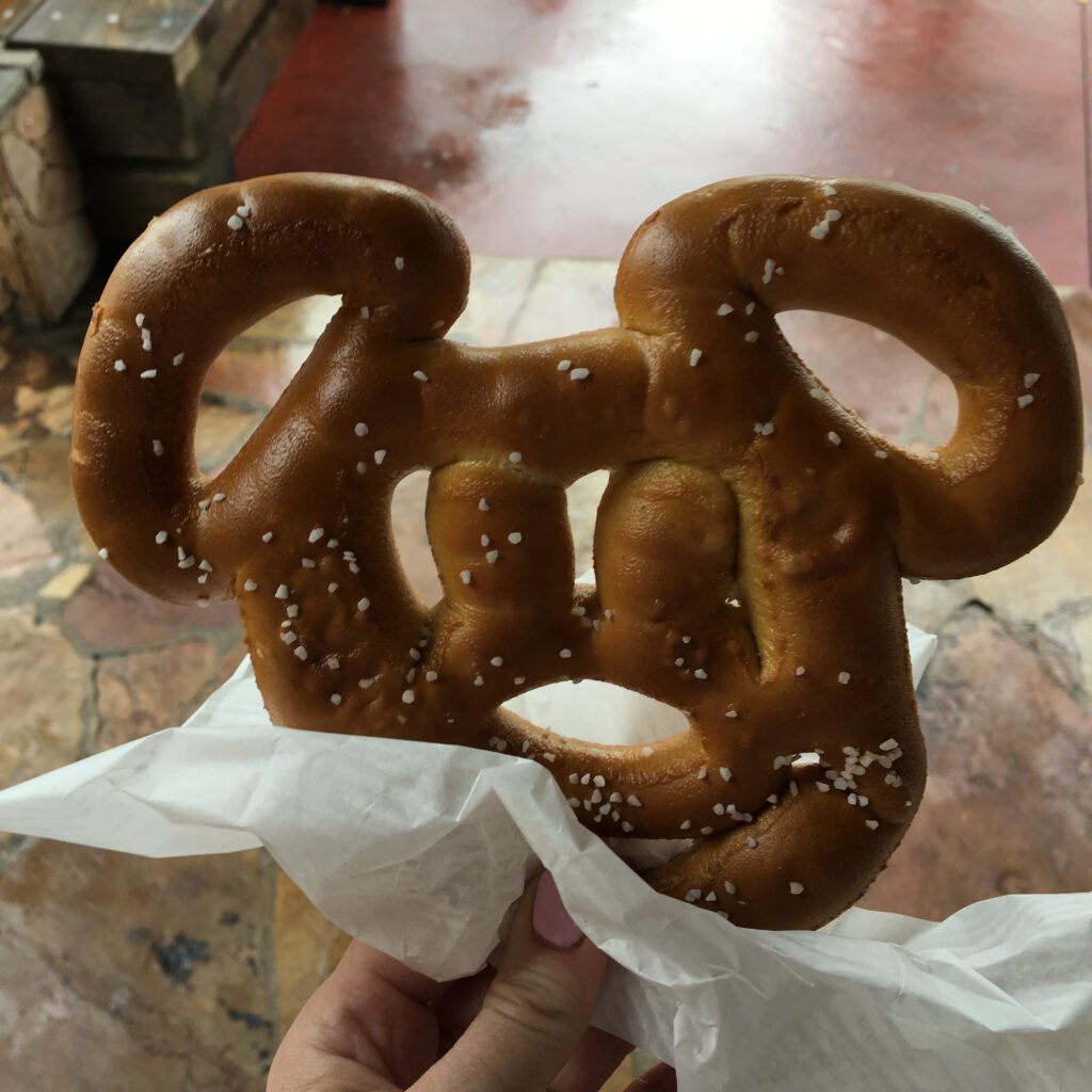 Mickey Pretzel vegan food in magic kingdom