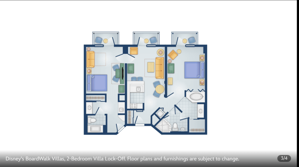 Disney world boardwalk villas floor plan 2 bedroom villa