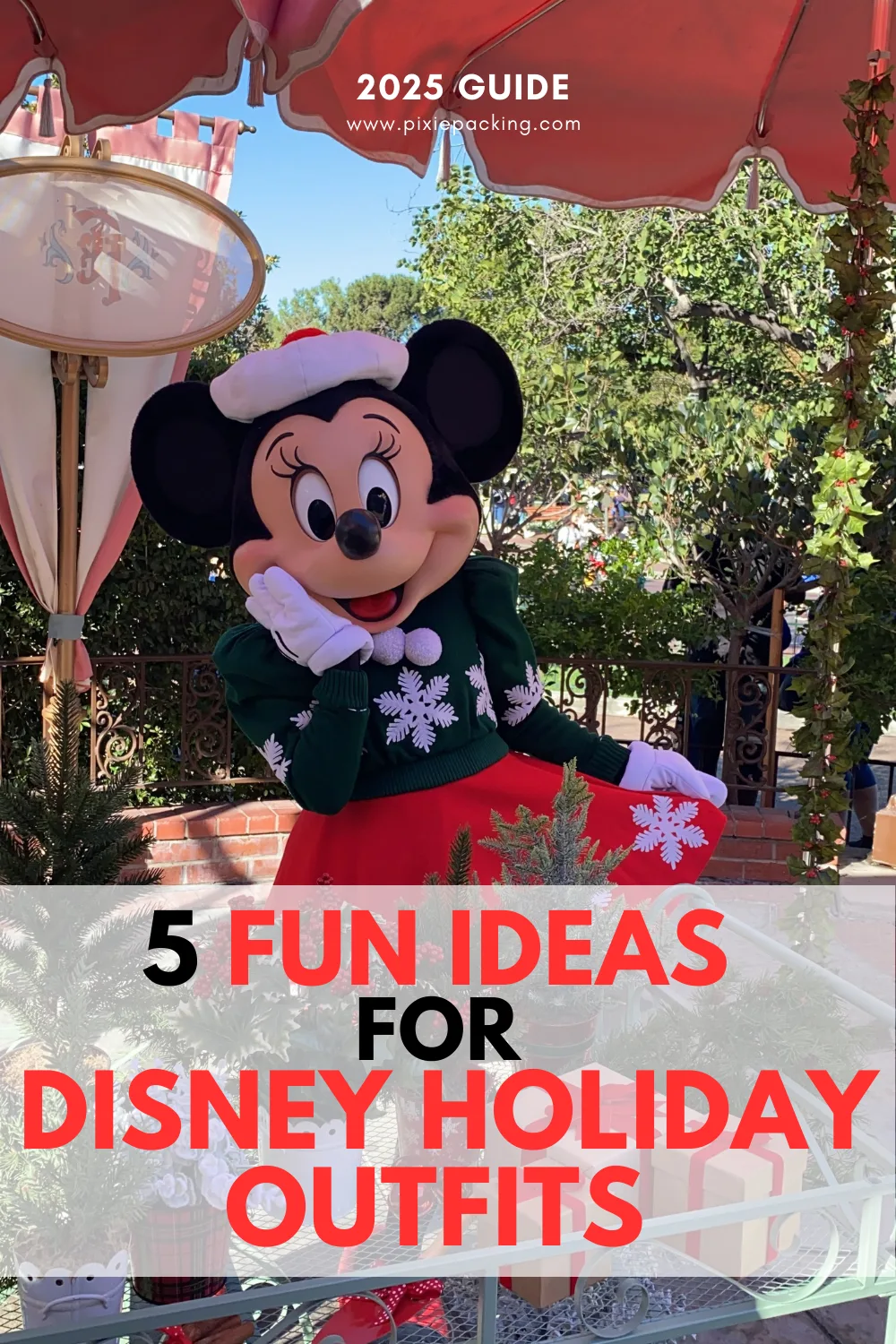 Disney Holiday outfits Minnie mouse in holiday sweater
